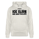 ICK GLOOB, MIR LAUST DER AFFE-Unisex Bio-Hoodie - Beige meliert