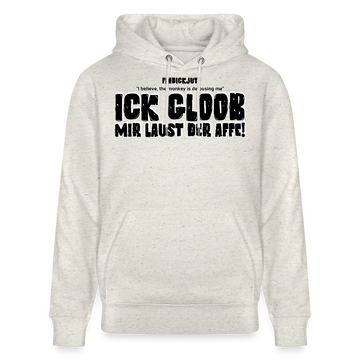 ICK GLOOB, MIR LAUST DER AFFE-Unisex Bio-Hoodie - Beige meliert