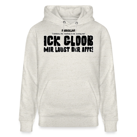 ICK GLOOB, MIR LAUST DER AFFE-Unisex Bio-Hoodie - Beige meliert