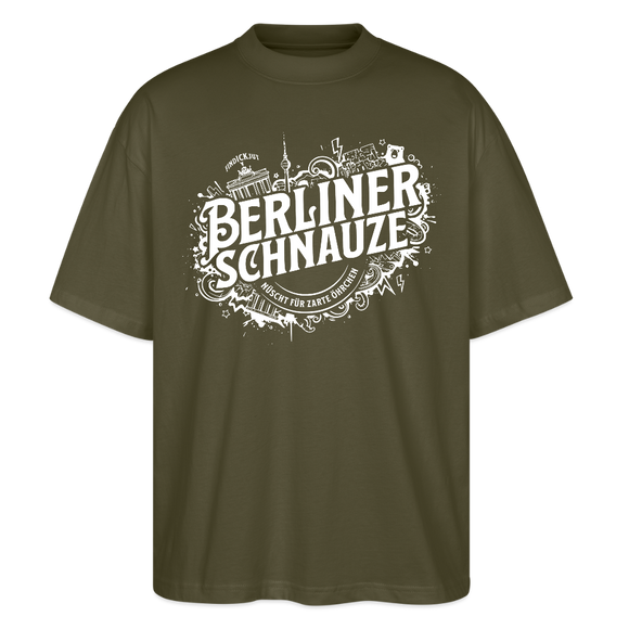 BERLINER SCHNAUZE-Oversized Unisex Bio T-Shirt - Khaki