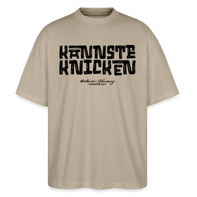 Berliner Spruch-KANNSTE KNICKEN-Oversized Unisex Bio T-Shirt - Steingrau