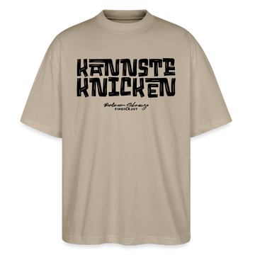 Berliner Spruch-KANNSTE KNICKEN-Oversized Unisex Bio T-Shirt - Steingrau