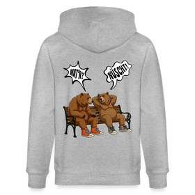 Berliner Bär mit Berliner Schnauze-WATN? NÜSCHT!-Unisex Bio-Kapuzenjacke - Grau meliert