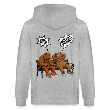 Berliner Bär mit Berliner Schnauze-WATN? NÜSCHT!-Unisex Bio-Kapuzenjacke - Grau meliert