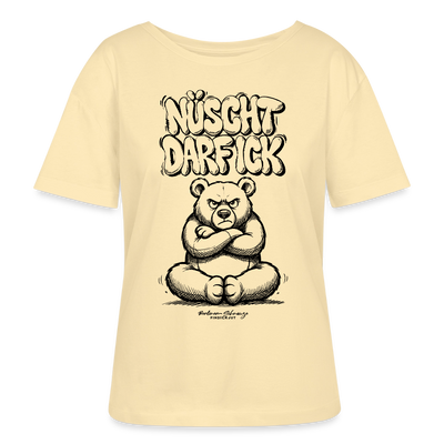 Berlin Shirt für Frauen-NÜSCHT DARF ICK-Rundhals Frauen Bio-T-Shirt - Creme