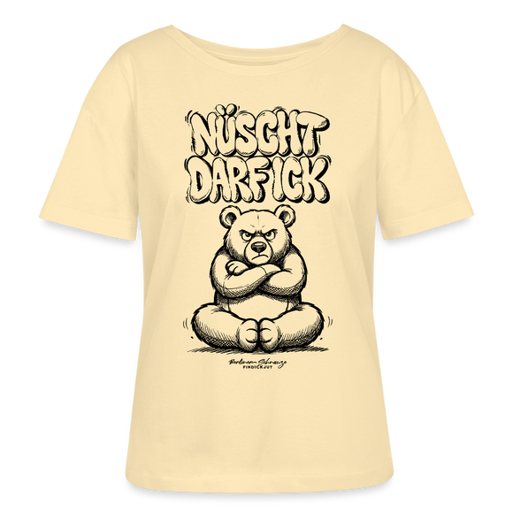 Berlin Shirt für Frauen-NÜSCHT DARF ICK-Rundhals Frauen Bio-T-Shirt - Creme