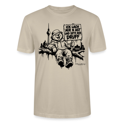 ICK LACH MIR N AST - Schmal geschnittenes Bio-Unisex-T-Shirt mit Berliner Bär - Beige