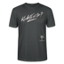 weisser Handgezeichneter Schriftzug "Kiekst'n so?" in schwungvoller Schreibschrift - typisch Berliner Spruch auf T-Shirt - Anthrazit