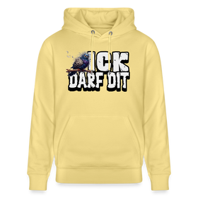 ICK DARF DIT|Taube-Unisex Bio-Hoodie - Gelb Viva 