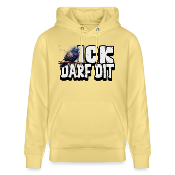 ICK DARF DIT|Taube-Unisex Bio-Hoodie - Gelb Viva 