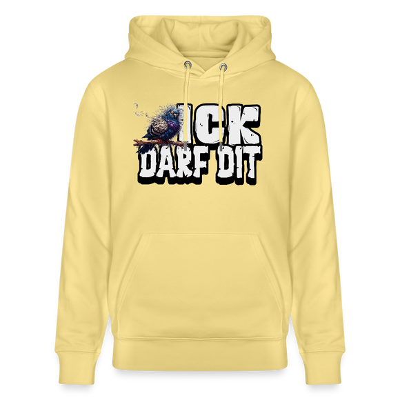 ICK DARF DIT|Taube-Unisex Bio-Hoodie - Gelb Viva 