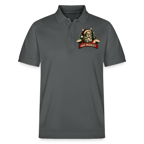 JIBT NÜSCHT zu WEihnachten-Unisex Bio-Poloshirt - Anthrazit