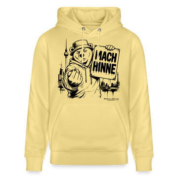 Berlin Souvenir mit Berliner Schnauze-MACH HINNE-Unisex Bio-Hoodie - Gelb Viva 
