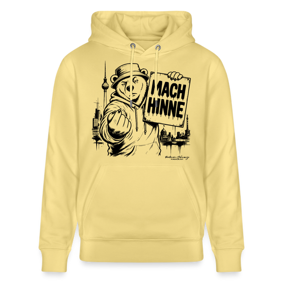 Berlin Souvenir mit Berliner Schnauze-MACH HINNE-Unisex Bio-Hoodie - Gelb Viva 