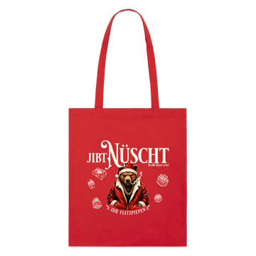 JIBT NÜSCHT IHR FLITZPIEPEN- Bio-Stoffbeutel-WEihnachten mit Berliner Bär - Rot