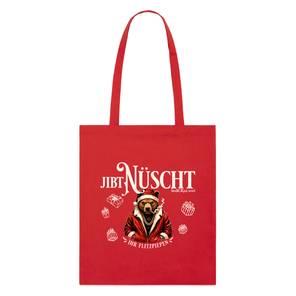 JIBT NÜSCHT IHR FLITZPIEPEN- Bio-Stoffbeutel-WEihnachten mit Berliner Bär - Rot