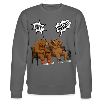 Berliner Bären mit Berliner Schnauze-WATN? NÜSCHT!-Unisex Bio-Sweatshirt - Anthrazit
