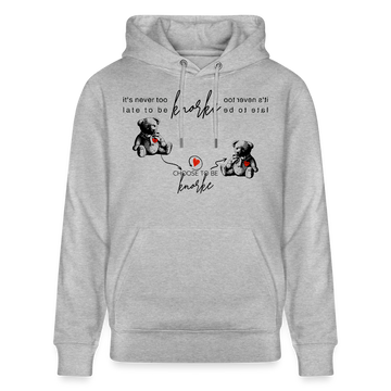 BERLINER KNORKE-Unisex Bio-Hoodie - Grau meliert