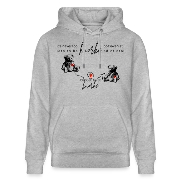 BERLINER KNORKE-Unisex Bio-Hoodie - Grau meliert