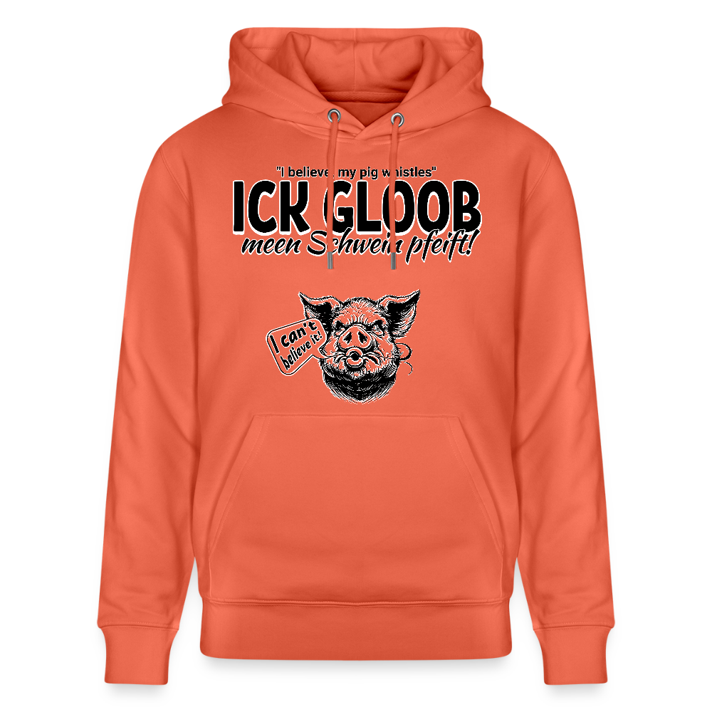 ICK GLOB, MEEN SCHWEIN PFEIFT!-Unisex Bio-Hoodie - Hellrot