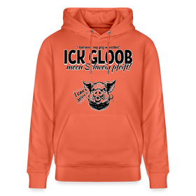 ICK GLOB, MEEN SCHWEIN PFEIFT!-Unisex Bio-Hoodie - Hellrot