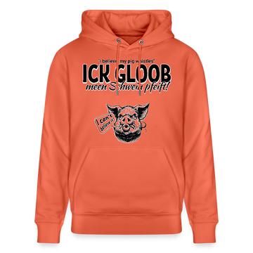 ICK GLOB, MEEN SCHWEIN PFEIFT!-Unisex Bio-Hoodie - Hellrot