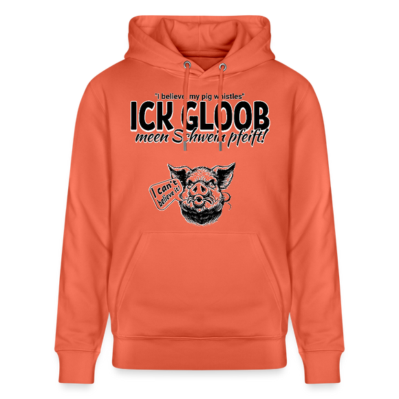 ICK GLOB, MEEN SCHWEIN PFEIFT!-Unisex Bio-Hoodie - Hellrot