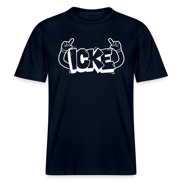 ICKE- RELAXED FIT Unisex Organic T-Shirt mit echt Berliner Schnauze - Navy