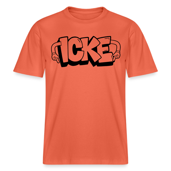 ICKE- RELAXED FIT Unisex Organic T-Shirt mit Berliner Schnauze - Hellrot