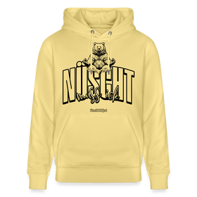 NÜSCHT MUSS ICK 2025-Unisex Bio-Hoodie mit Berliner Schnauze - Gelb Viva 