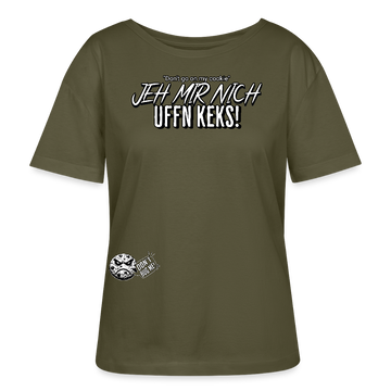 JEH MIR NICH UFFN KEKS-Rundhals Frauen Bio-T-Shirt - Khaki