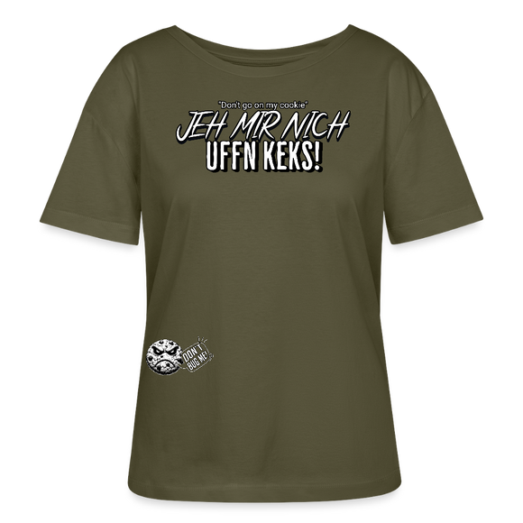 JEH MIR NICH UFFN KEKS-Rundhals Frauen Bio-T-Shirt - Khaki