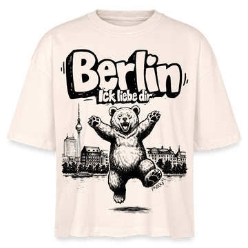 Berlin Souvenir-Frauen Boxy Bio-T-Shirt-BERLIN ICK LIEBE DIR - Naturroh
