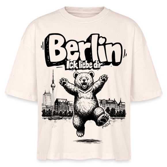 Berlin Souvenir-Frauen Boxy Bio-T-Shirt-BERLIN ICK LIEBE DIR - Naturroh