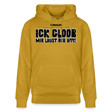 ICK GLOOB, MIR LAUST DER AFFE-Unisex Bio-Hoodie - Ocker