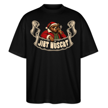 Berliner Bär-Weihnachten-JIBT NÜSCHT-Oversized Unisex Bio T-Shirt - Schwarz