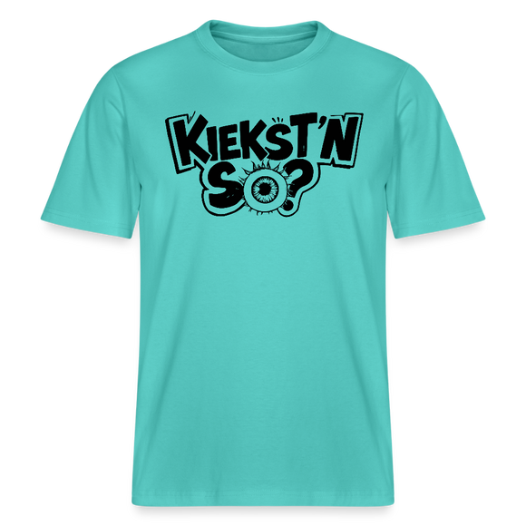 Berlin Shirt mit Berliner Schnauze-KIEKSTN SO?- RELAXED FIT Unisex Bio T-Shirt - Poolblau