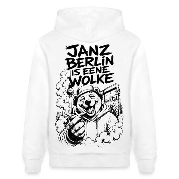 JANZ BERLIN IS EENE WOLKE-Unisex Bio-Hoodie - Weiß