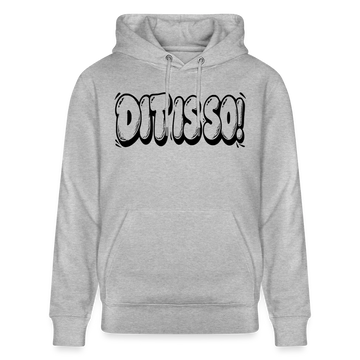 Berlin Hoodie „DIT IS SO!“ – Unisex Bio-Hoodie mit Berliner Schnauze - Grau meliert