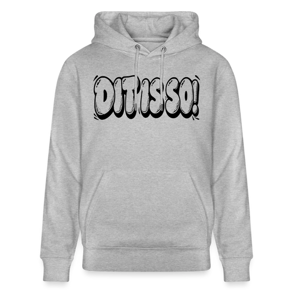 Berlin Hoodie „DIT IS SO!“ – Unisex Bio-Hoodie mit Berliner Schnauze - Grau meliert