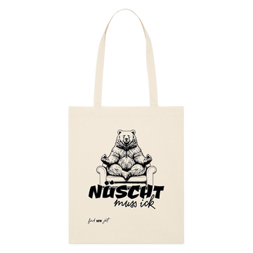NÜSCHT MUSS ICK-Bio-Stoffbeutel - Naturweiß