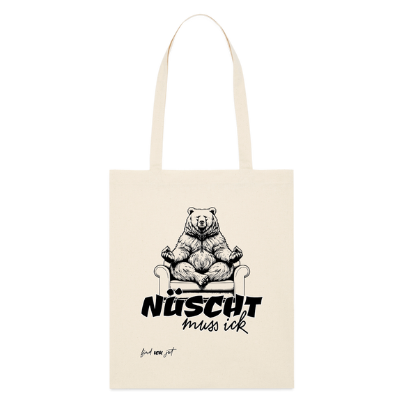 NÜSCHT MUSS ICK-Bio-Stoffbeutel - Naturweiß