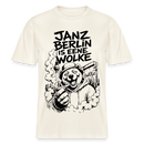 Kiffender Berliner Bär T-Shirt – Janz Berlin is eene Wolke-RELAXED FIT Unisex Organic - Naturweiß 
