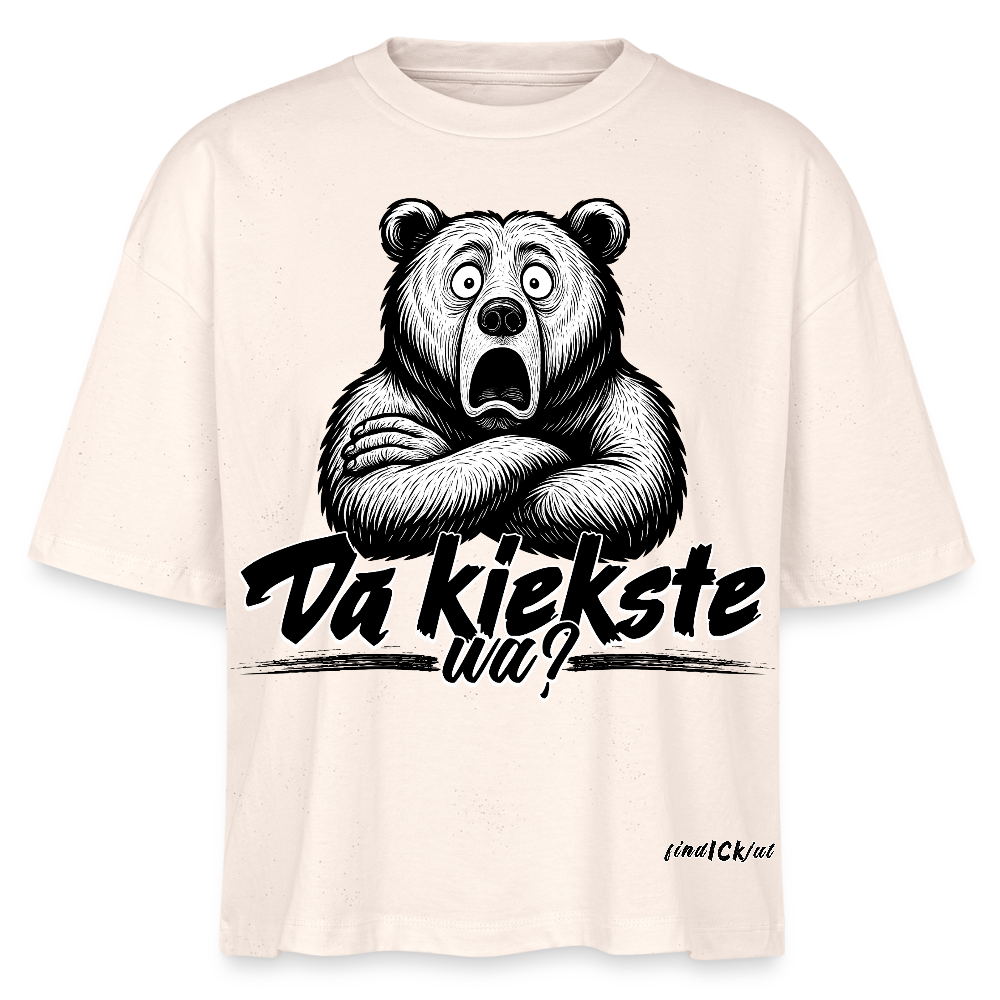 Da kiekste, wa? Frauen Boxy Bio-T-Shirt - Weißgrau