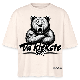 Da kiekste, wa? Frauen Boxy Bio-T-Shirt - Weißgrau