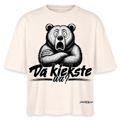Da kiekste, wa? Frauen Boxy Bio-T-Shirt - Weißgrau