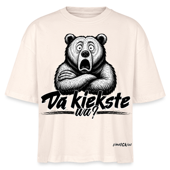 Da kiekste, wa? Frauen Boxy Bio-T-Shirt - Weißgrau