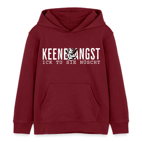 KEENE ANGST ICK TU SIE NÜSCHT -  Bio-Hoodie Mini - Burgunderrot