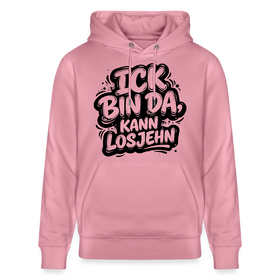 BIN DA, KANN LOSJEHN-Unisex Bio-Hoodie II-Berliner Spruch - Lila Traum