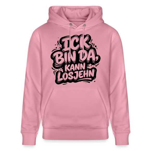 BIN DA, KANN LOSJEHN-Unisex Bio-Hoodie II-Berliner Spruch - Lila Traum